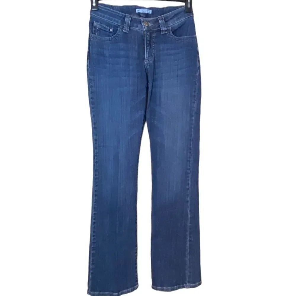 Lee Slender Secret Blue Jeans Size 4 Medium Crystal Accents Lower On The Waist
